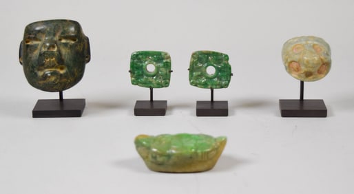 5 Pieces Pre-Columbian Mayan Jade