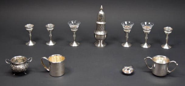 11 Pieces Sterling & Other Silver Cartier, Mexican