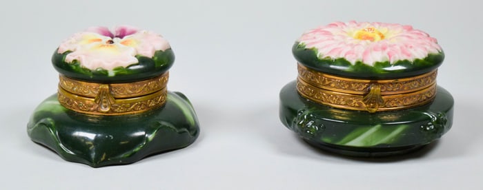 2 Wave Crest Dresser / Jewel Boxes Dahlia & Pansy