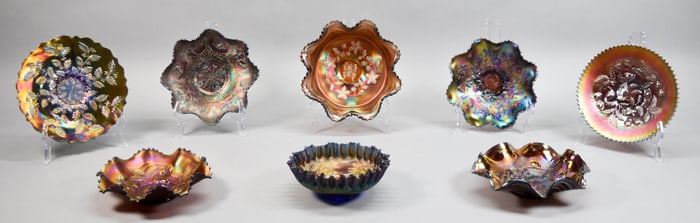 8 Pieces Carnival Glass Fenton, Northwood