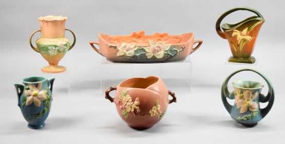 6 Pieces Roseville Pottery