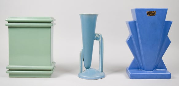 3 American Pottery Vases Stangl, Roseville