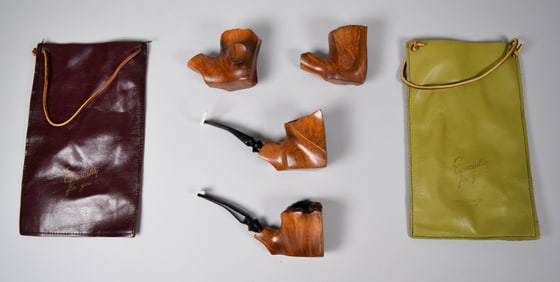 4 Sandor Herskovitz Freehand Carved Pipes