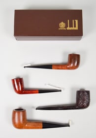 4 Dunhill Estate Pipes Shell, Bruyere, Root Briar