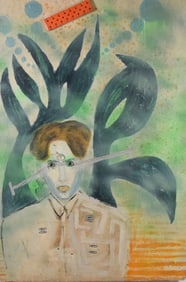 Mixed Media on Wood Panel Portrait