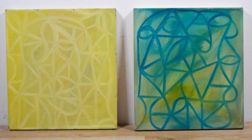 2 James Jorio Acrylics on Canvas Abstracts