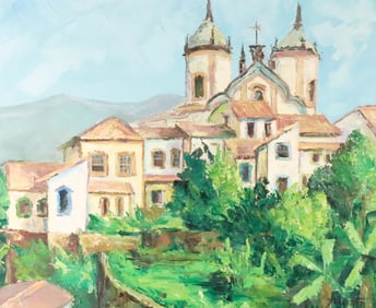 Signed Yalanta Oil on Canvas Ouro Preto