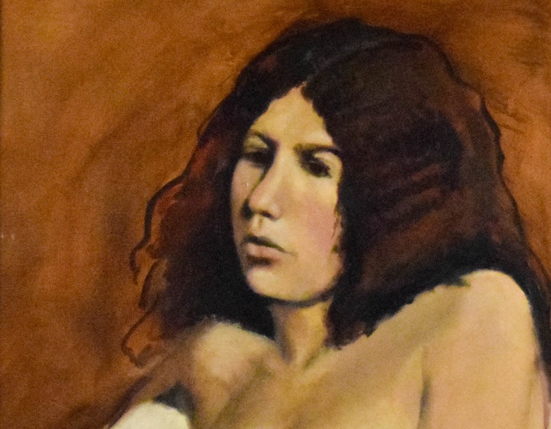 Oil on Canvas Portrait of a Woman: Oil on canvas, portrait of a woman. Unsigned but Attributed to Ronald Travisano. 15 3/4" x 19 3/4" (with frame 31 3/8" x 35 1/2"). Provenance: The Estate of Ron Travisano, advertising executive respon