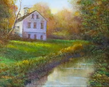 Leonia Mroczkowski Oil on Canvas Church