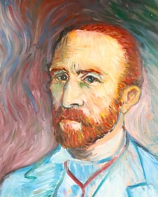 After Van Gogh Oil on Canvas Self-Portrait