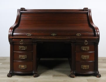 Renaissance Revival Roll Top Desk