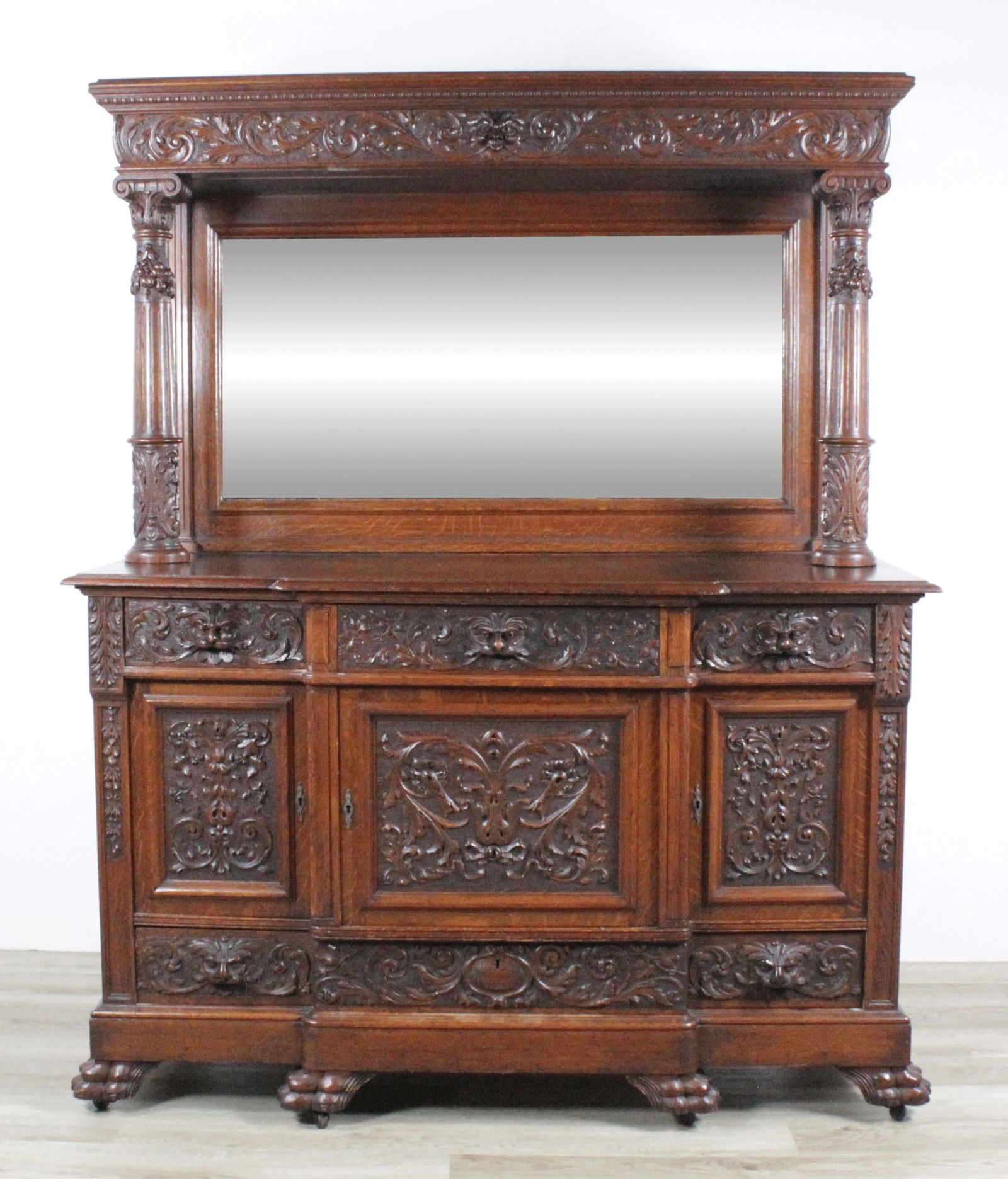 Horner Style Carved Mirror Back Buffet (1 of 17)