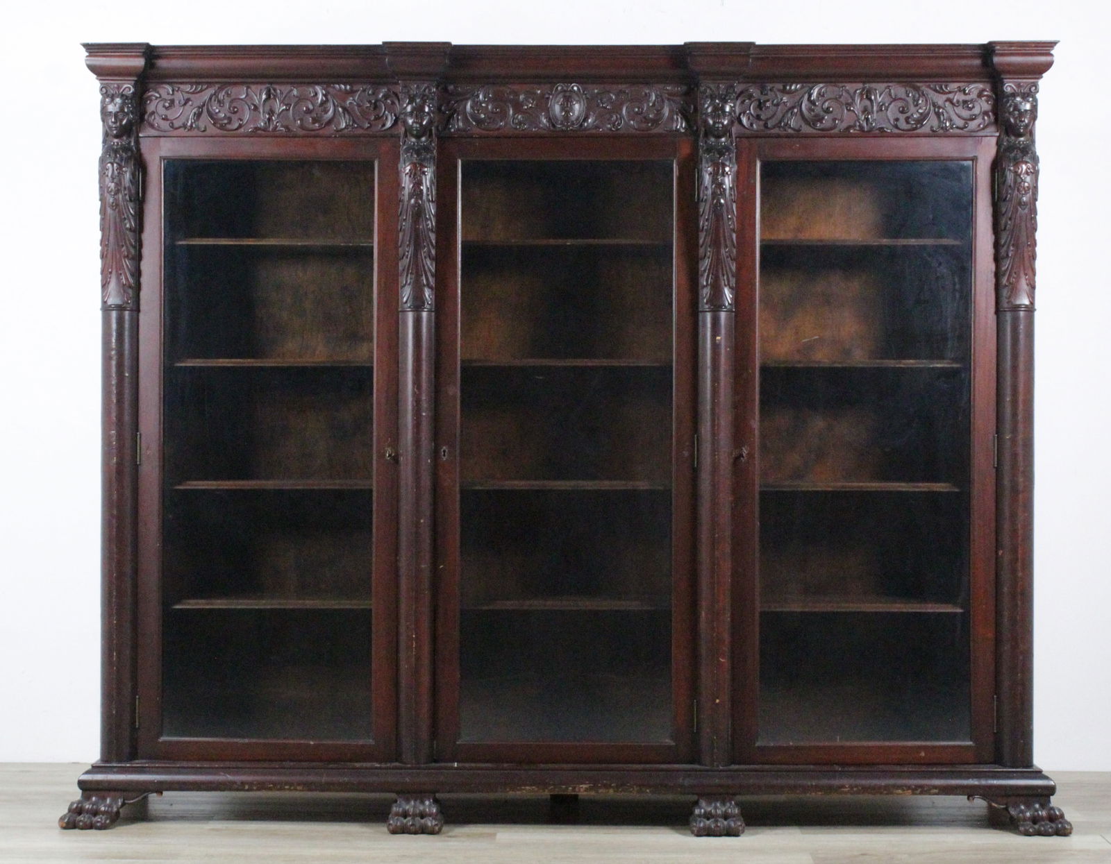 A.J. Johnson & Sons Carved Bookcase Glass Doors (1 of 16)