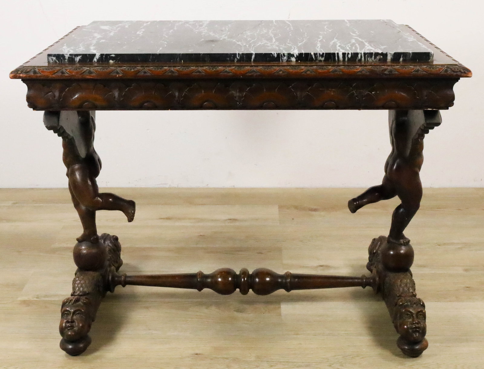 Renaissance Revival Carved Cherub Table (1 of 18)