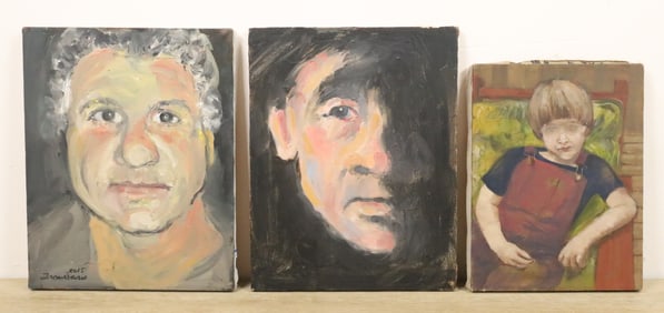 3 Ronald Travisano Oils on Canvas Portraits