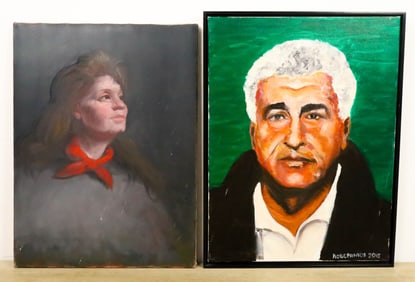 2 Oil on Canvas Portraits