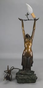 Marina Paris Art Nouveau Bronze Mermaid Lamp
