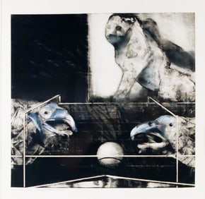 Marshall Arisman Monoprint Birds & Monkey