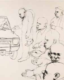 Marshall Arisman Pen & Ink Drawing Hand Out