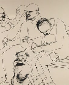 Marshall Arisman Pen & Ink Drawing Winos