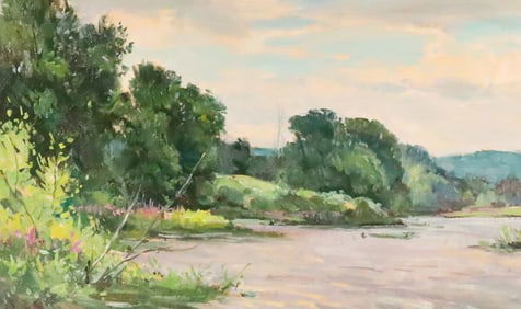 Bernard Corey Oil on Canvas Summer Day Landscape