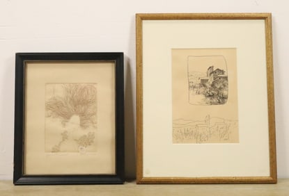 2 Piece Art Lot Melecsinsky, Emanuel Schongut