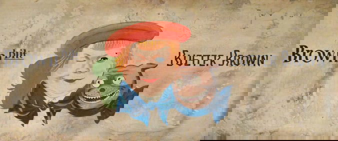 Buster Brown Advertising Sign on Masonite