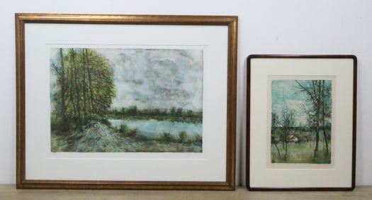 2 Bernard Gantner Lithographs Landscapes