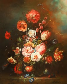 R. Allison Oil on Wood Panel Still Life