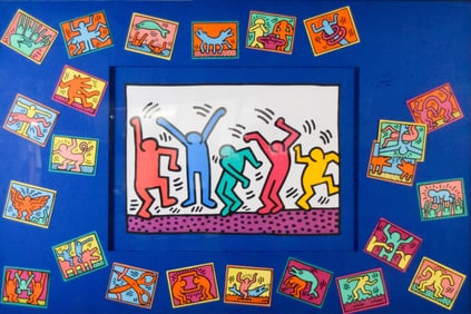 After Keith Haring Dancing Figures Print & Cards