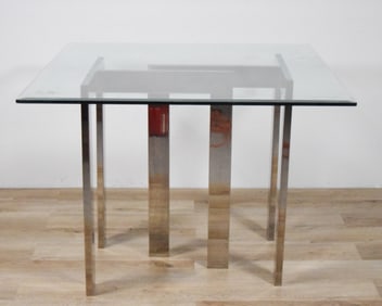 Modern Chrome & Glass Table