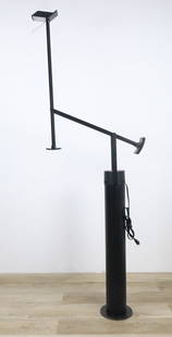 Richard Sapper for Artemide Tizio Floor Lamp: Richard Sapper for Artemide "Tizio" task / floor lamp. Metal and plastic. Removable task lamp on column base. 73"H at tallest.
