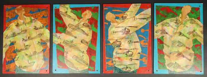 4 Luz Letts Mixed Media on Masonite Piel de Ciudad