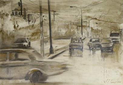 Luis Enrique Camejo Mixed Media on Paper Street