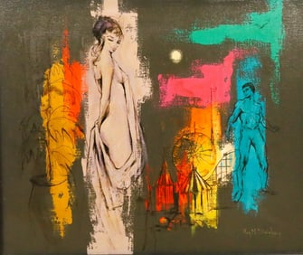 Roy M Steinberg, Oil on Canvas Abstract Figures