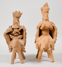 Pair of Teodora Blanco Mexican Pottery Figures