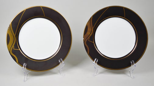 Pair of Arata Isozaki Swid Powell Stream Plates