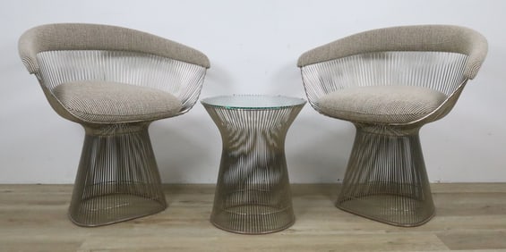 Pair Of Warren Platner Chairs And Table For Knoll