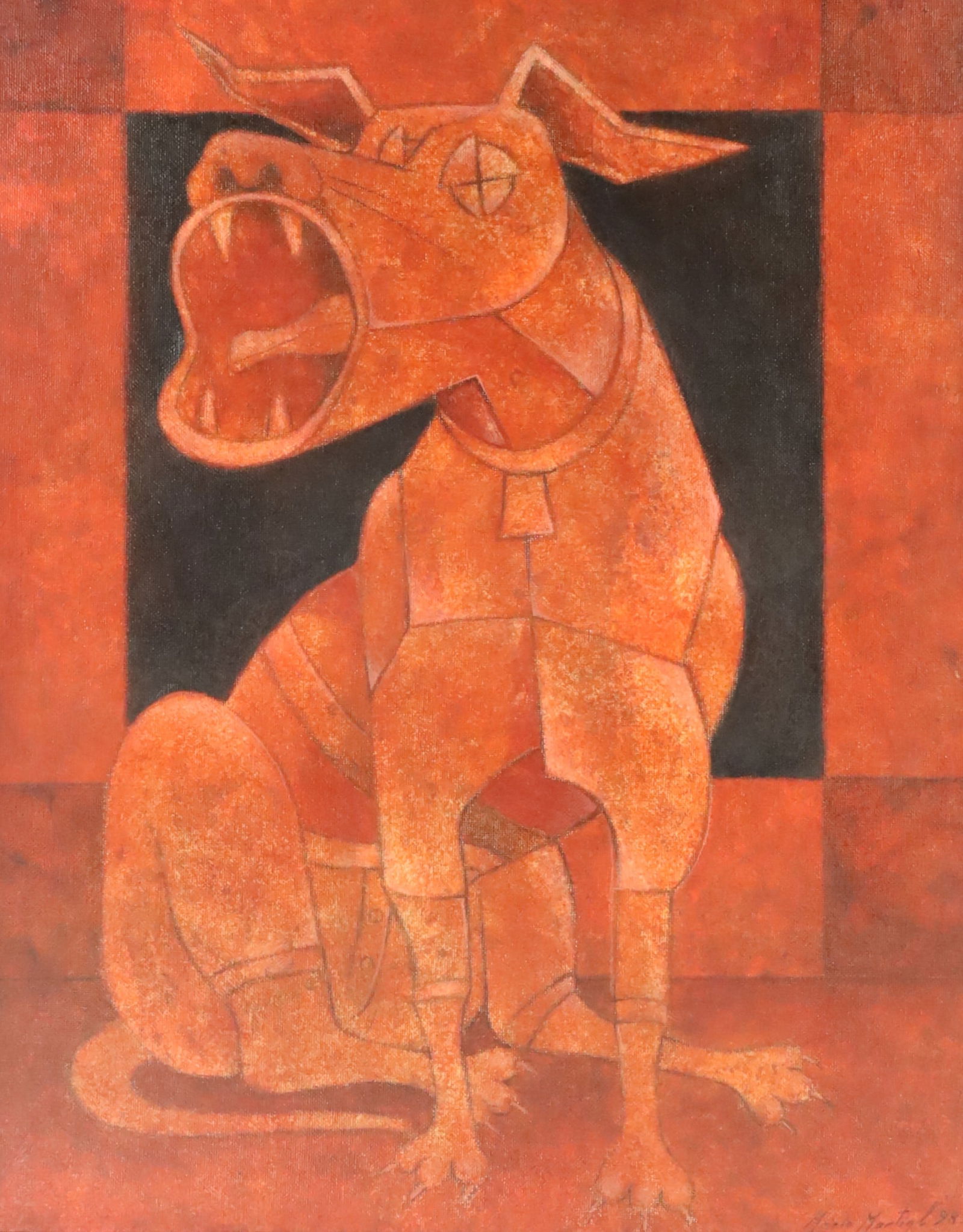 Mario Martin del Campo Oil on Canvas Dog (1 of 5)