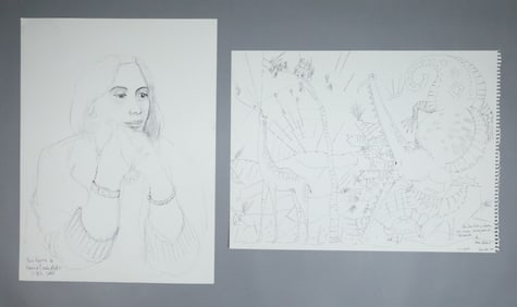 2 Drawings Mariano & Tomas Pineda Matus