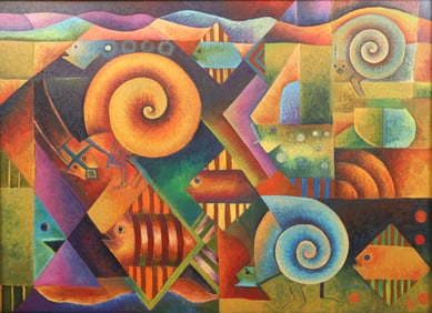 Tomas Pineda Matus Oil on Canvas Abstract