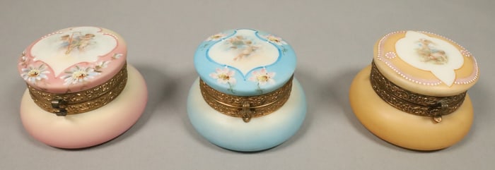 3 C.F. Monroe Nakara Dresser Boxes With Cherubs