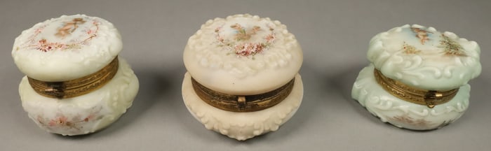 3 Wave Crest Scenic Dresser Boxes Cherubs