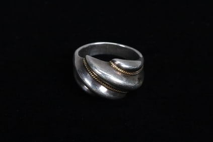 Tiffany And Co 18K Gold And Sterling Silver Ring
