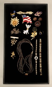 Vintage Costume Jewelry Trifari Boucher Sterling