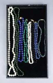 8 Necklaces Semi Precious Beads Pearls