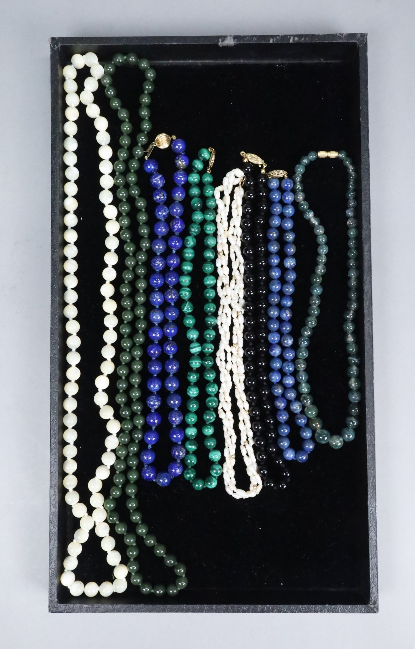 8 Necklaces Semi Precious Beads Pearls (1 of 6)