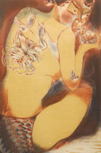 Francisco Toledo Etching Mujer de Juchitan: Francisco Toledo (Mexican, 1940-2019). Etching, Mujer de Juchitan. Pencil signed lower left and numbered 74/75 in pencil lower right. 14" x 10" (with frame 26 1/2" x 19 1/2").