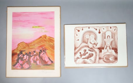 2 Lithographs Alvaro Santiago & David Siqueiros