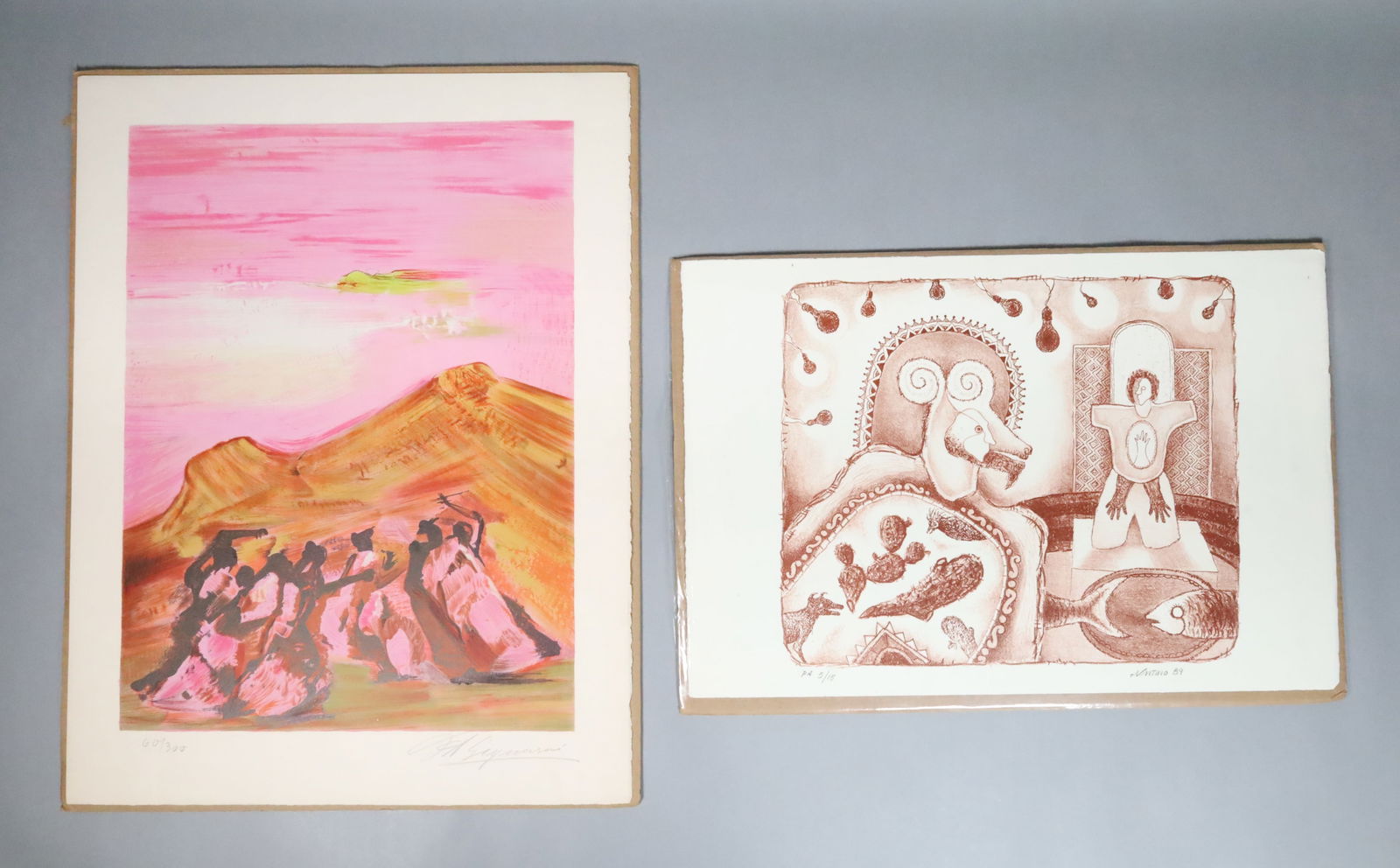 2 Lithographs Alvaro Santiago & David Siqueiros (1 of 15)